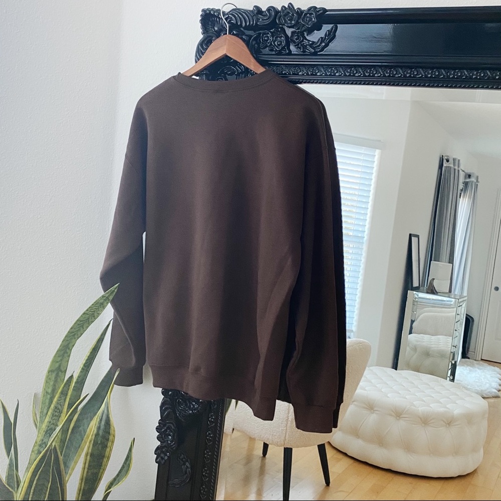 Jerzees | Men’s Brown Thanksgiving Crewneck Sweatshirt - Picture 2 of 3